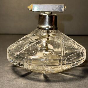 Vintage Cut Crystal Perfume Bottle Missing Squeeze Bulb for Atomizer and Tube